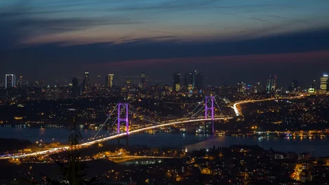 İstanbul escort gece panoraması şehir silüeti